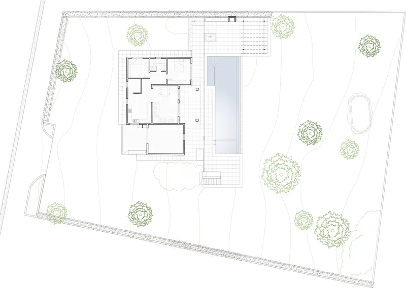 Planta piscina de Piscina a Ca Marí