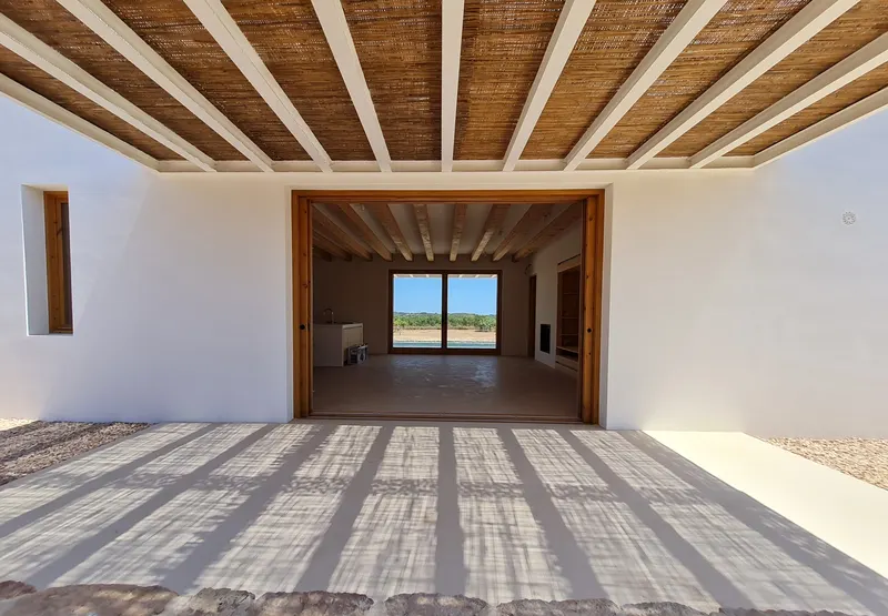 Can Cordeta: pérgola vista interior