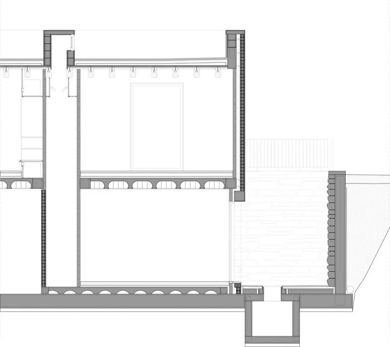 Sección constructiva patio de Can Cordeta